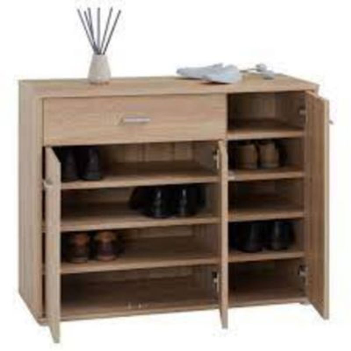 GENERICO - Zapatera Camille Marron con 3 Puertas y 1 Cajon RYR MUEBLES