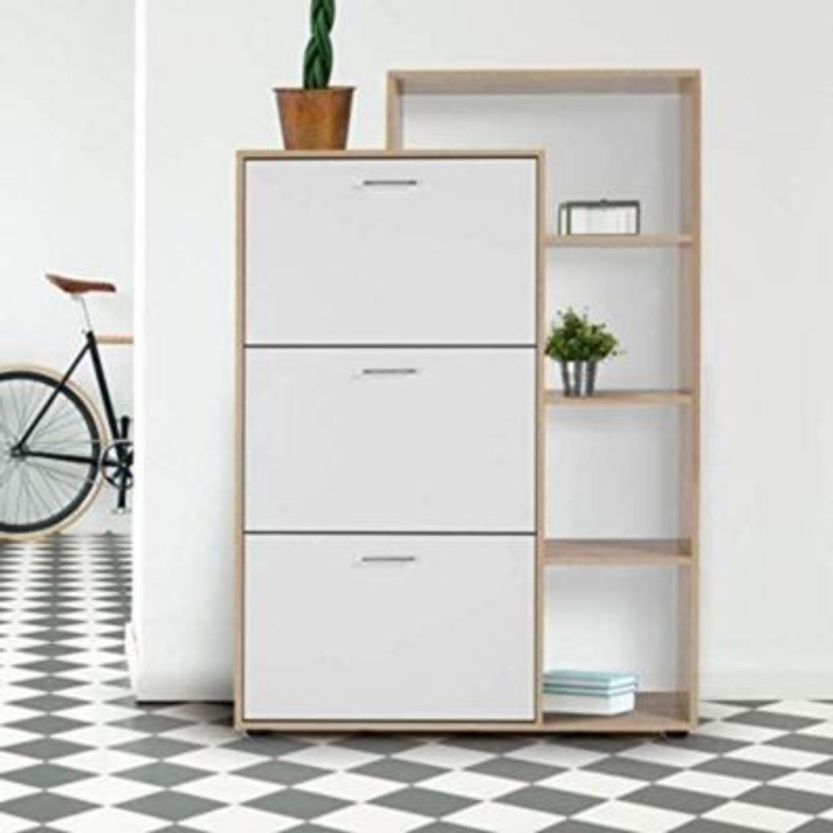 GENERICO - Zapatera Moderna Minimalista Adan color Blanco RR MUEBLES