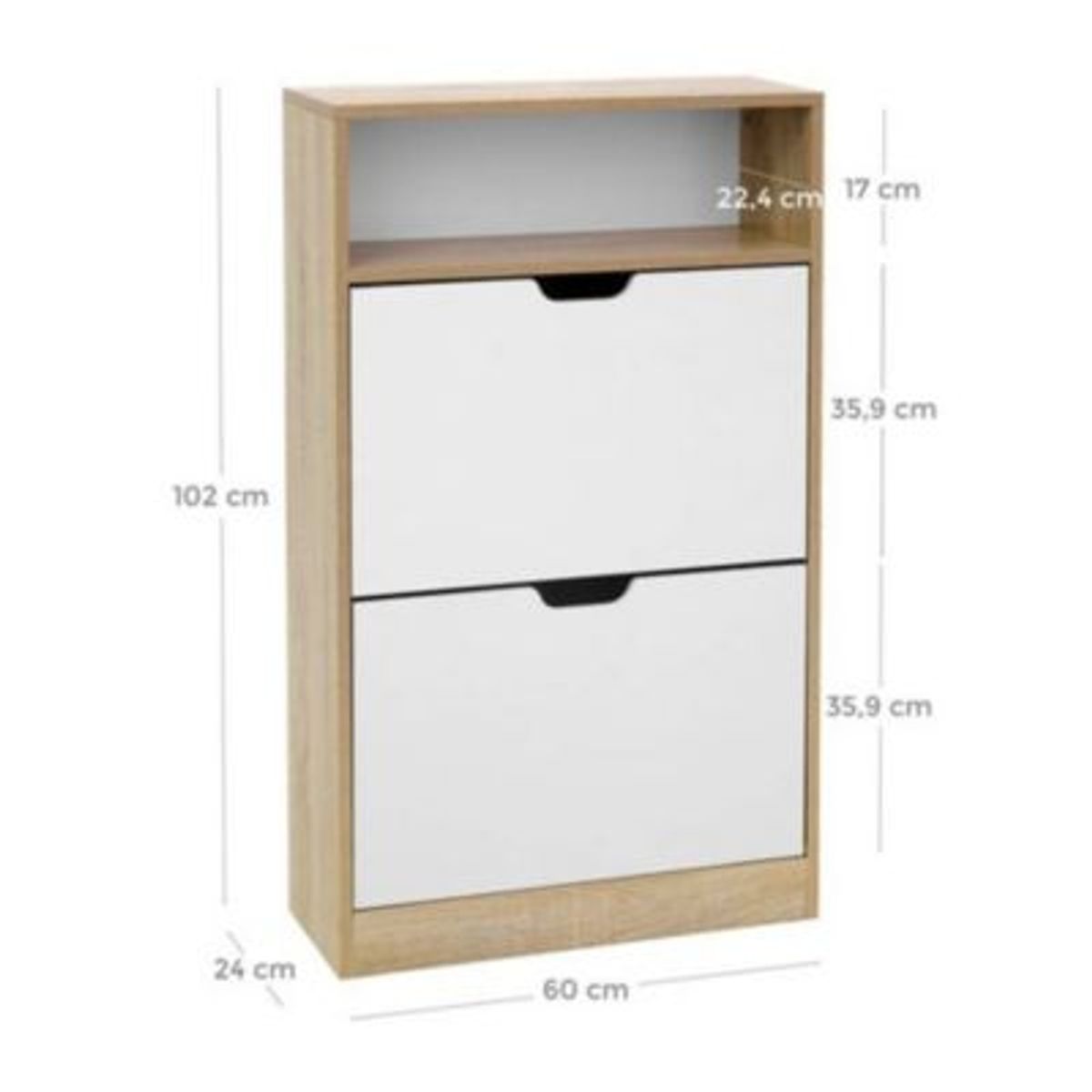 GENERICO - Zapatera Moderna Maria Blanco con 2 Compartimientos R&R MUEBLES