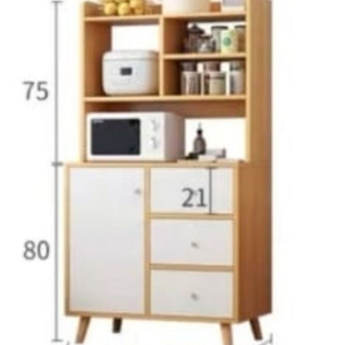 GENERICO - Mueble de Cocina Moderno Pamela 3 Cajones, 1 Puerta R&R MUEBLES