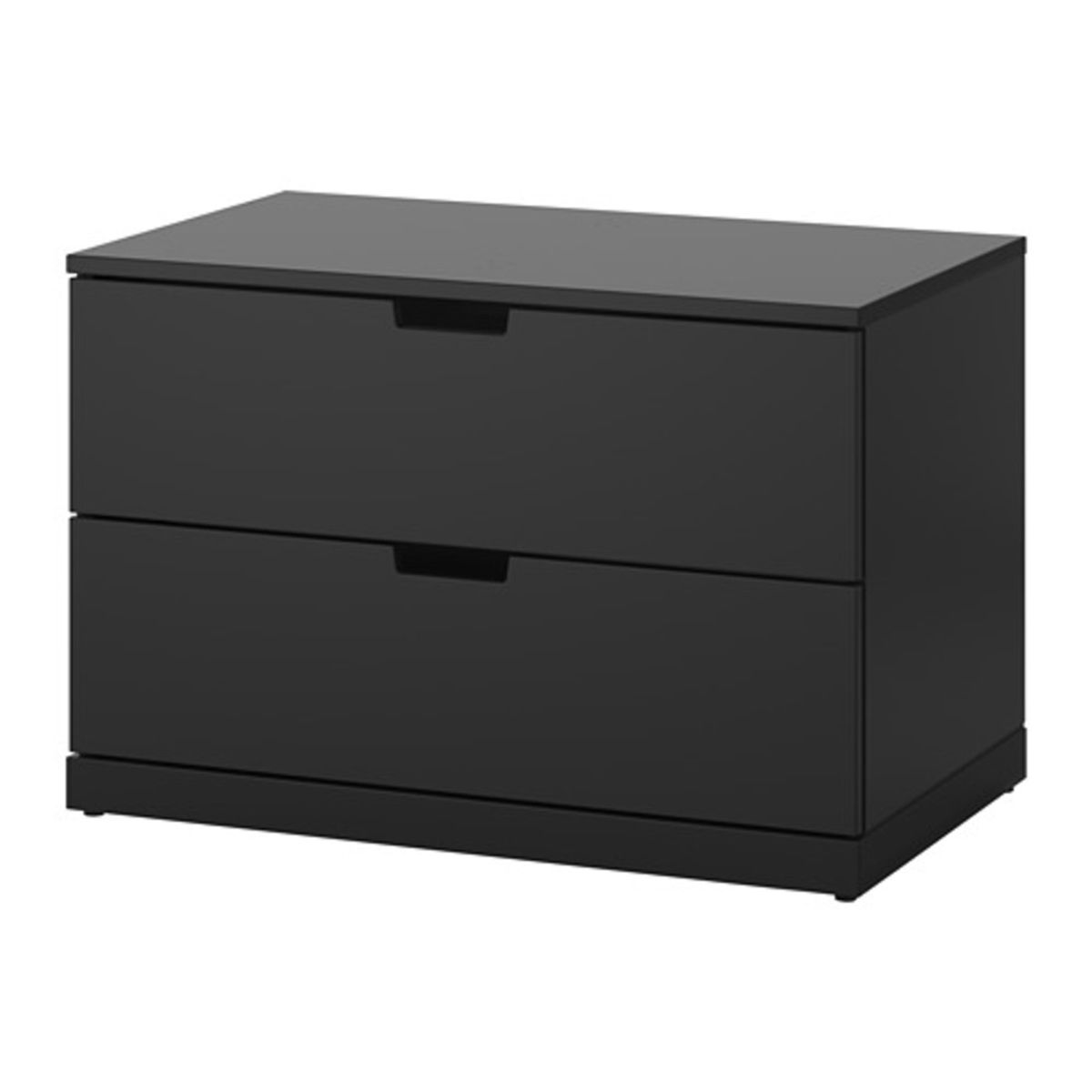 GENERICO - Comoda Moderna Patricio 2 Cajones Negro R&R MUEBLES