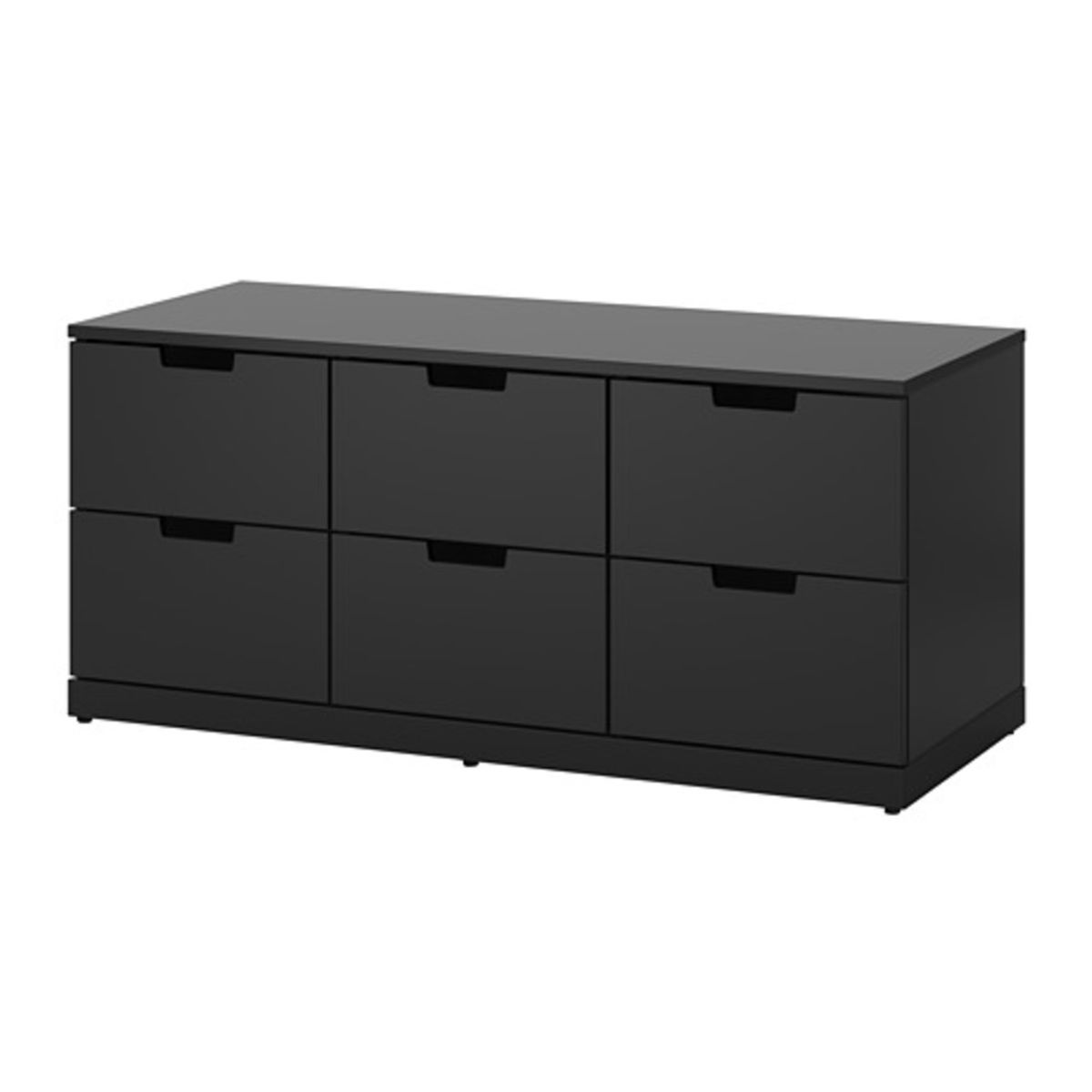 GENERICO - Comoda Moderna Ignacio 6 Cajones Negro R&R MUEBLES