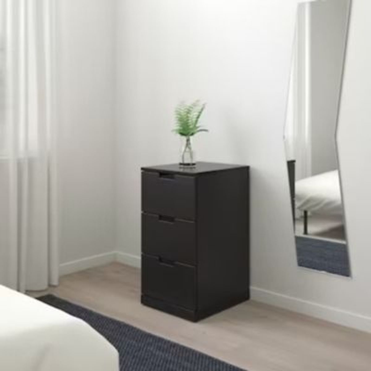 GENERICO - Cómoda Moderna Andrea 3 Cajones Color Negro R&R MUEBLES