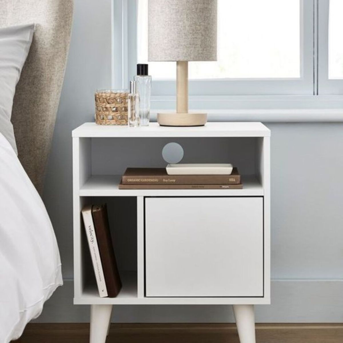 GENERICO - Velador Moderno Inés Color Blanco R&R Muebles