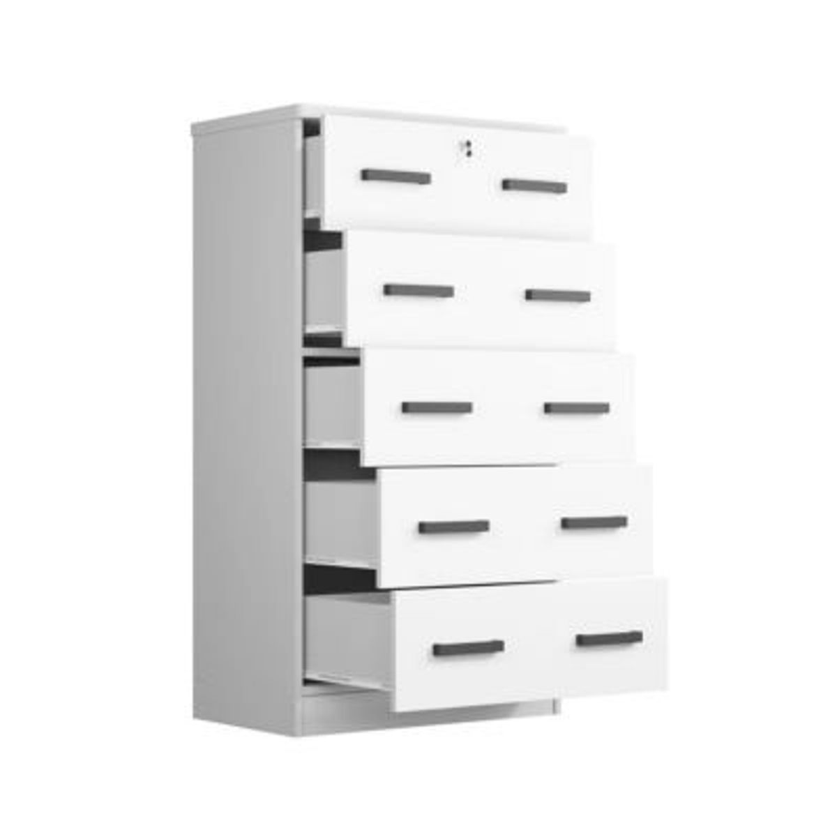GENERICO - Cómoda con Llave George 5 Cajones Blanco R&R MUEBLES