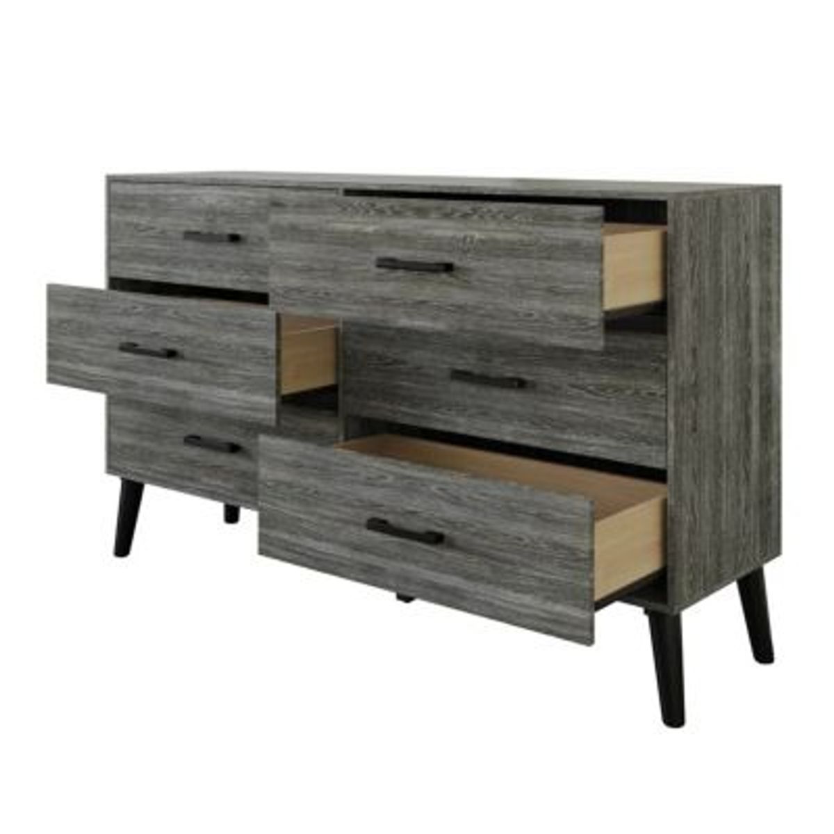 GENERICO - Cómoda Moderna Valera 6 Cajones Gris R&R MUEBLES