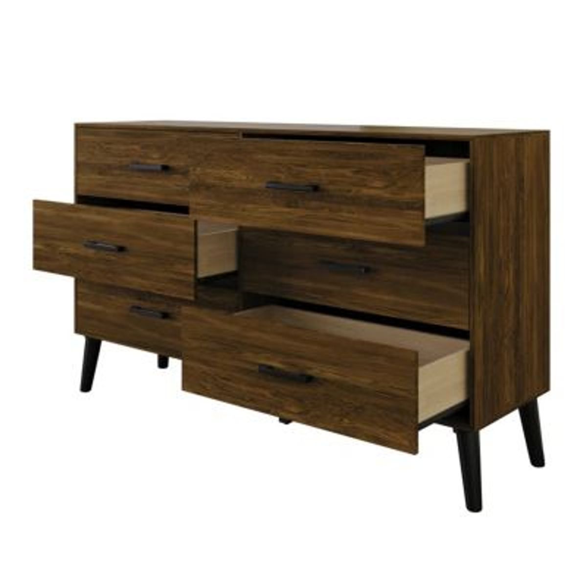 GENERICO - Cómoda Moderna Valera 6 Cajones Marrón R&R MUEBLES