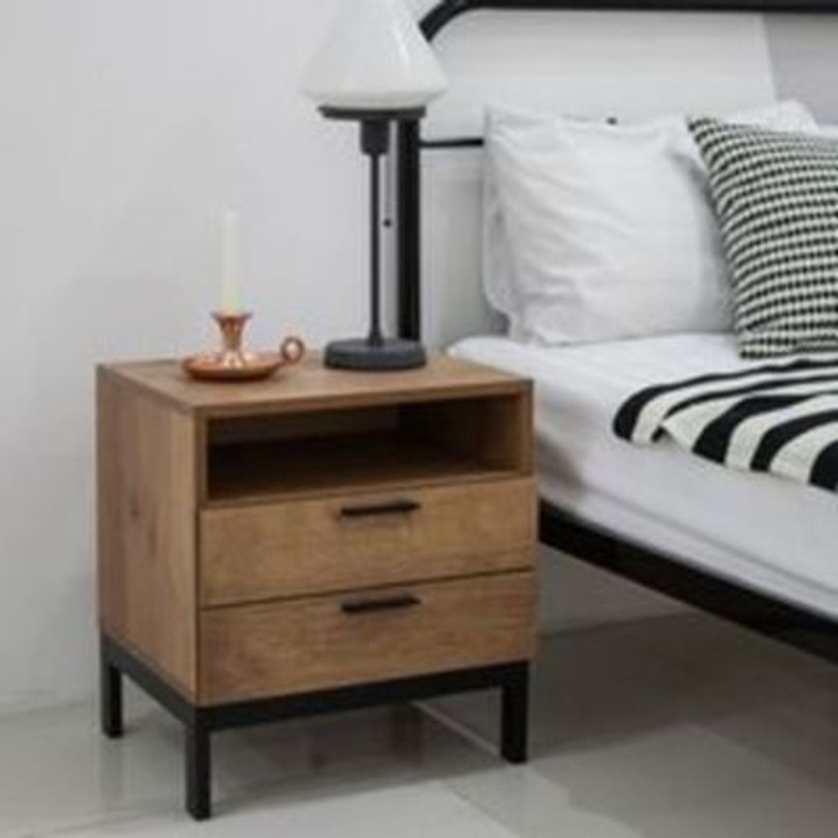 GENERICO - Velador Moderno Cristian 2 cajones R&R MUEBLES