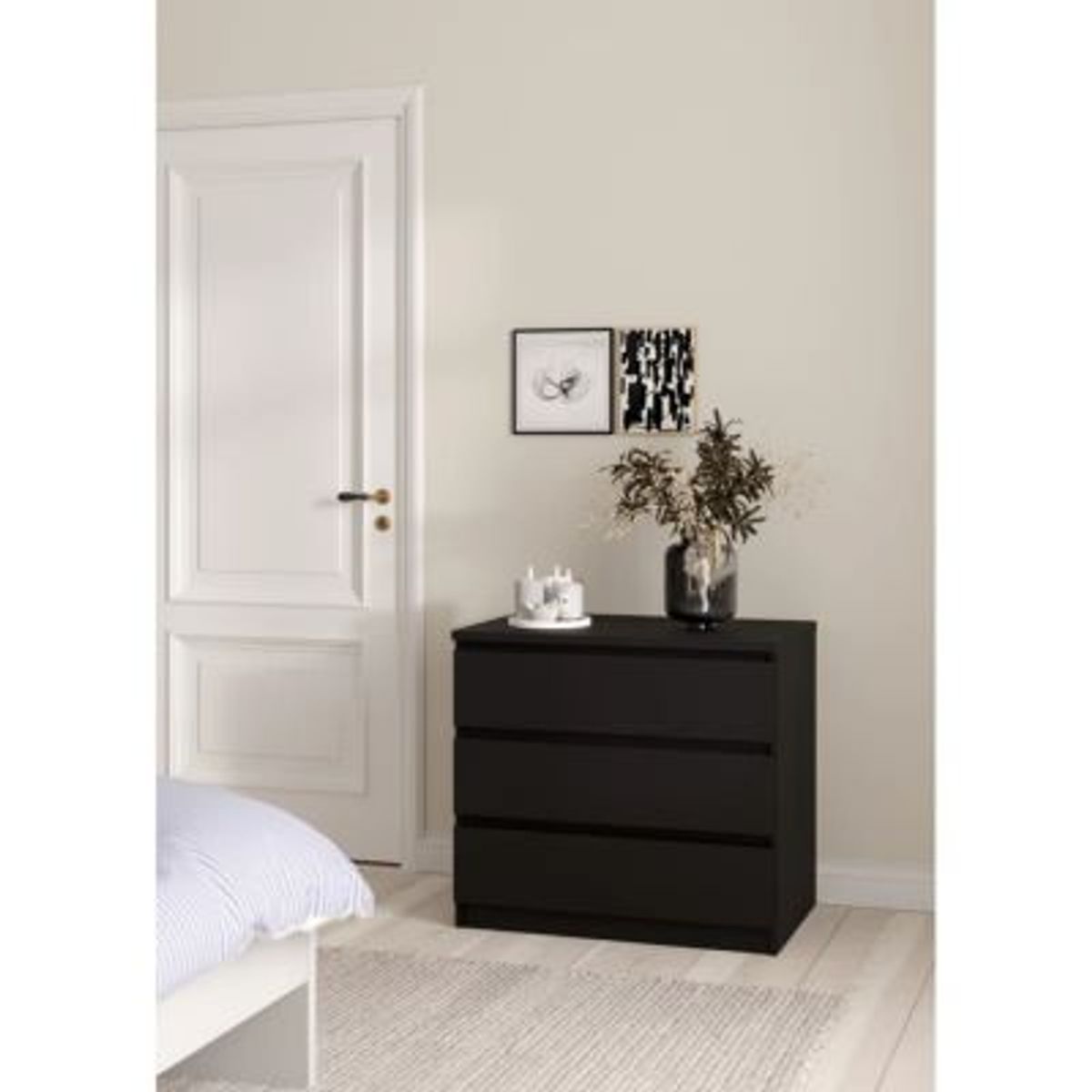 GENERICO - Cómoda Moderna 3 Cajones Sandoval Negro R&R MUEBLES