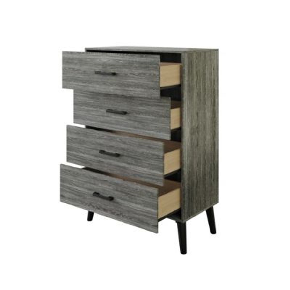 GENERICO - Cómoda Moderna Sahud 4 Cajones Gris R&R MUEBLES