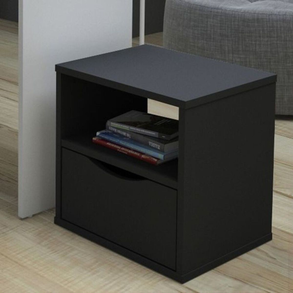 GENERICO - Velador Moderno Mendoza 1 Cajón R&R Muebles