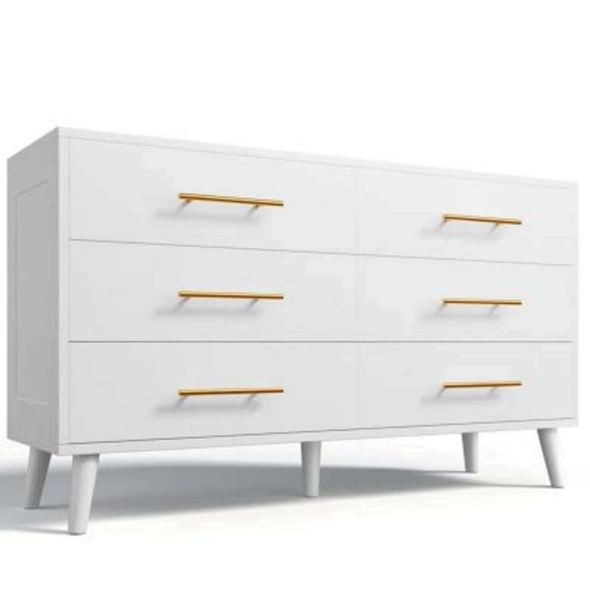 GENERICO - Cómoda Moderna Alvina 6 Cajones Blanco R&R MUEBLES