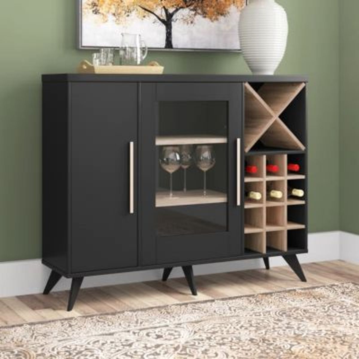 GENERICO - Mueble de Bar Moderno Lobatón Negro R&R MUEBLES