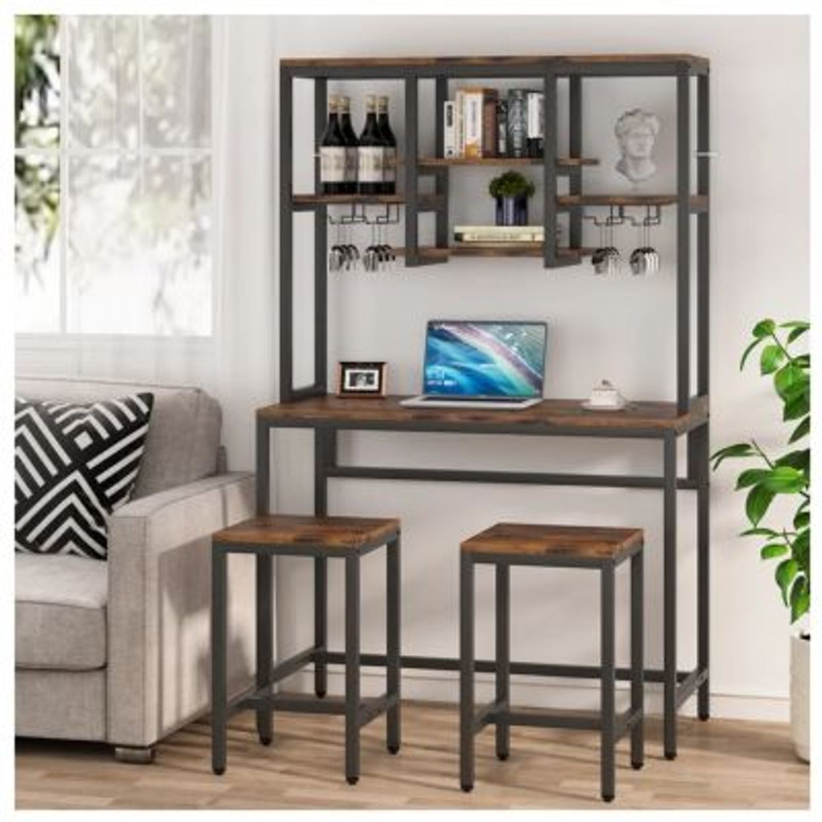 GENERICO - Mueble de Bar Moderno Corina MarrónNegro R&R MUEBLES