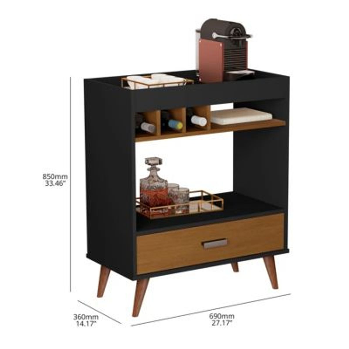 GENERICO - Mueble de Bar Vintage David Negro R&R MUEBLES