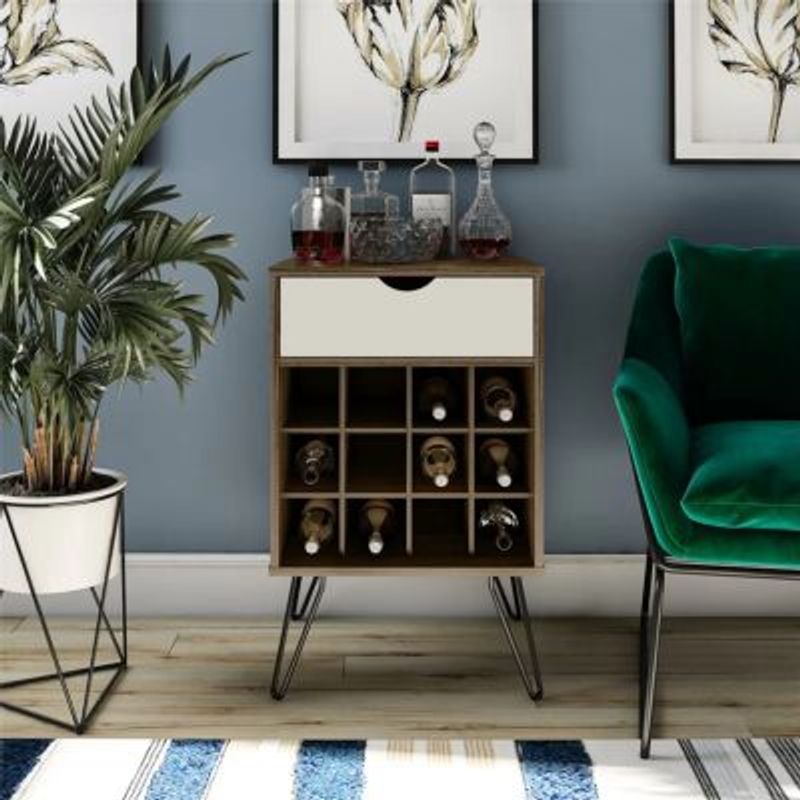 GENERICO - Mueble de Bar Moderno Soa MarrónBlanco R&R MUEBLES