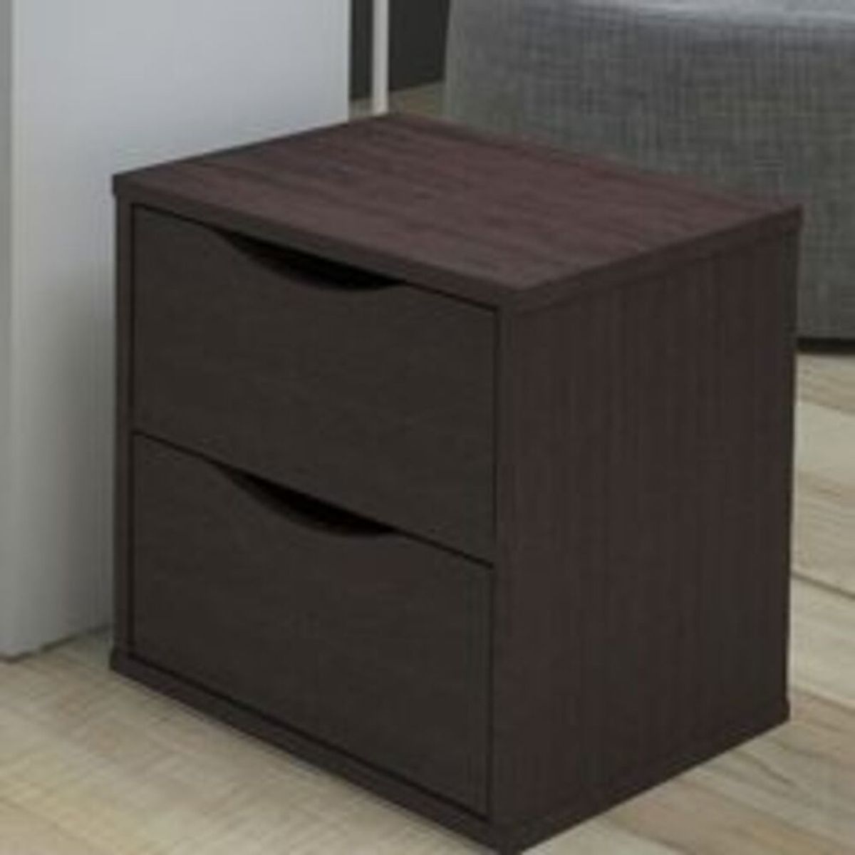 GENERICO - Mesa De Noche Pachacamac 2 Cajones Color Marrón R&R Muebles