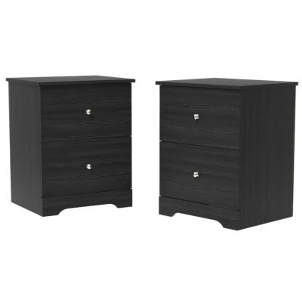 GENERICO - PACK X 2 Veladores Mesa de Noche Didi Negro R&R MUEBLES