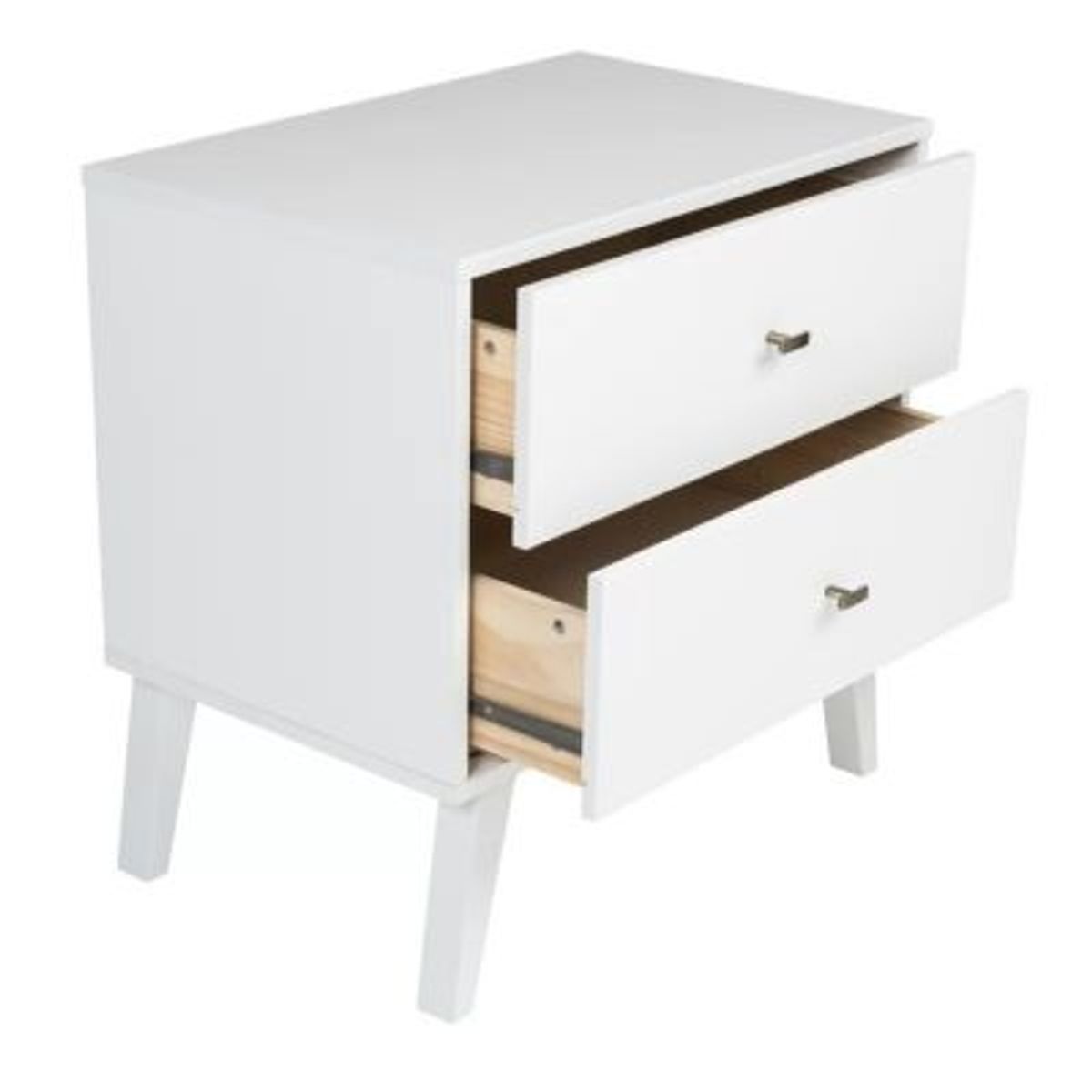 GENERICO - Velador Moderno Abraham Blanco 2 Cajones R&R MUEBLES