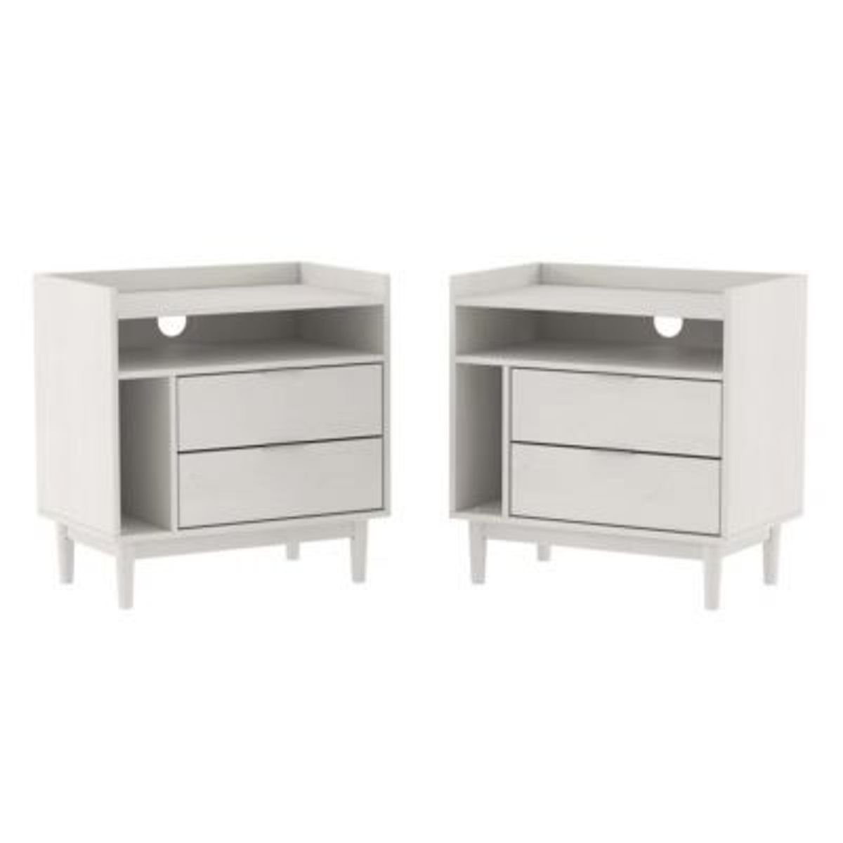 GENERICO - PACK X 2 Veladores Moderno Zamora Blanco R&R MUEBLES