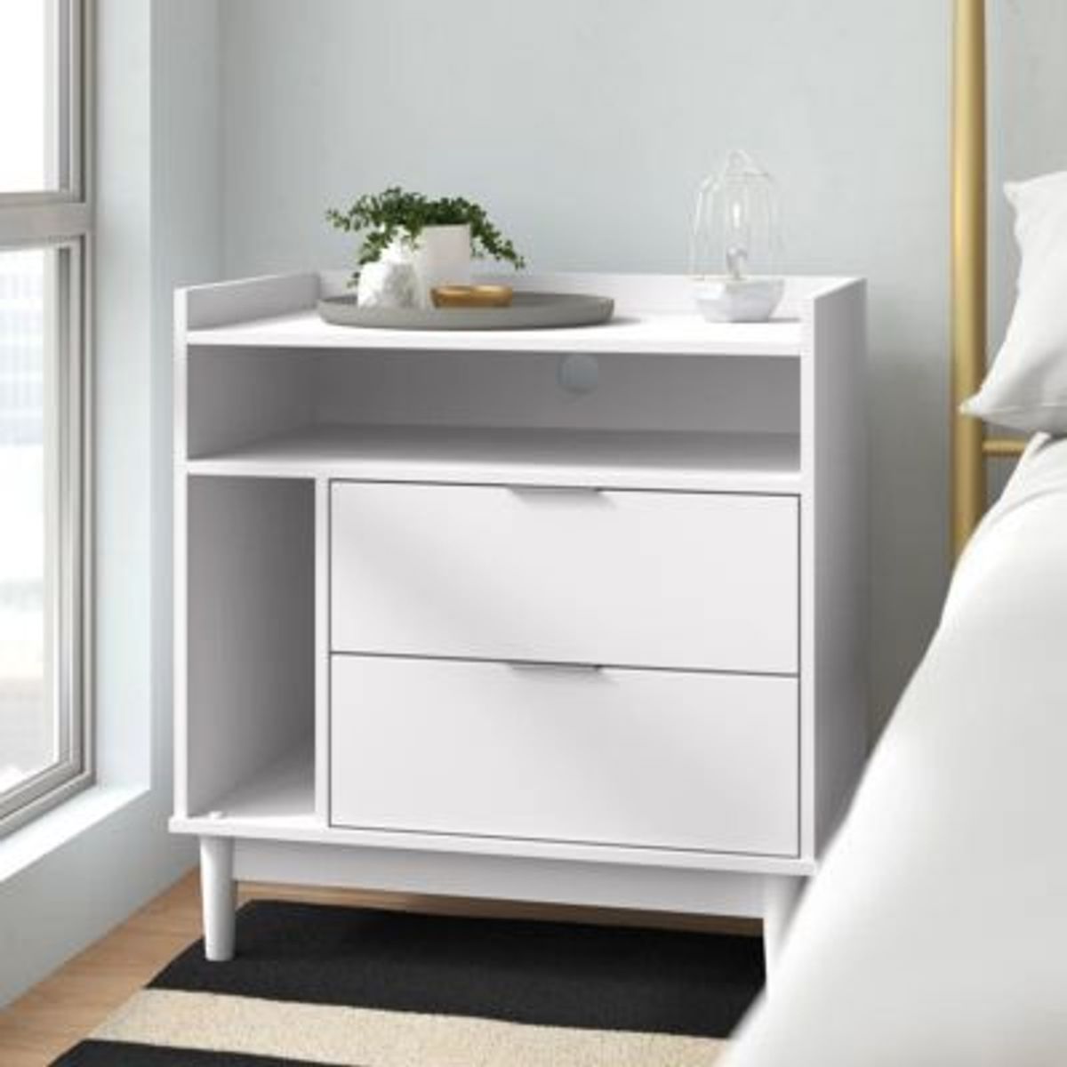 GENERICO - Velador Moderno Zamora Blanco R&R MUEBLES