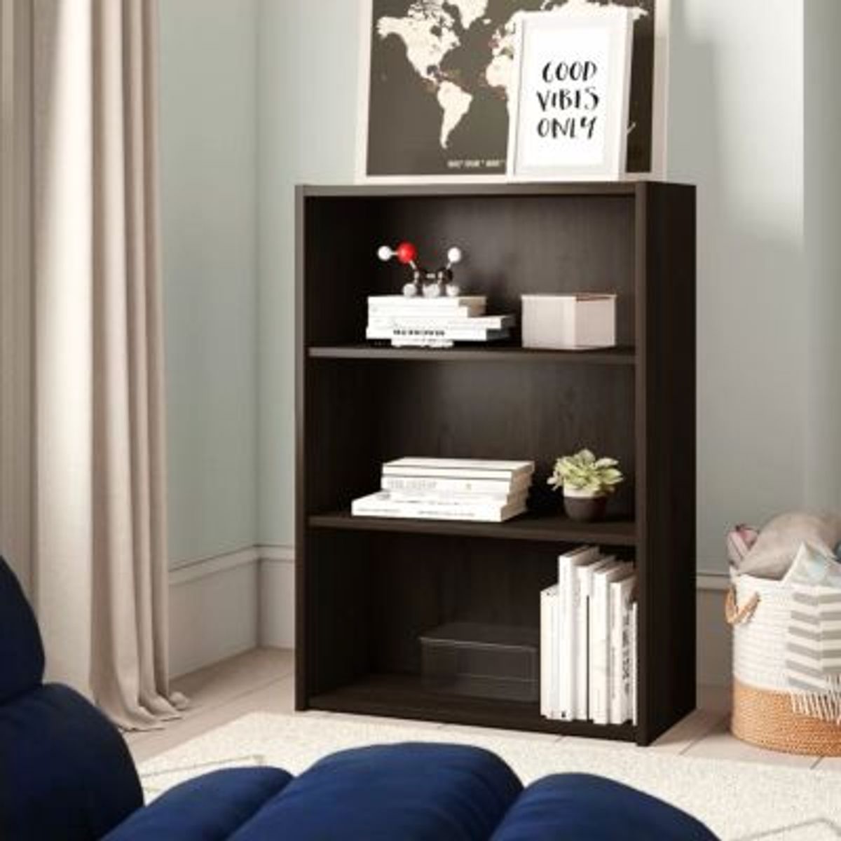 GENERICO - Estante Librero Moderno Raffo Marrón Oscuro R&R MUEBLES