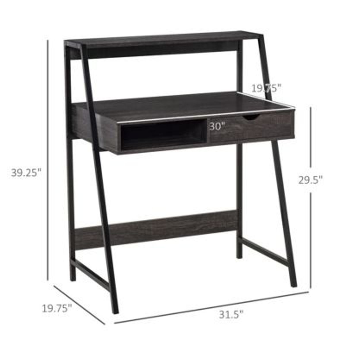 GENERICO - Escritorio Moderno Mizu Negro R&R MUEBLES