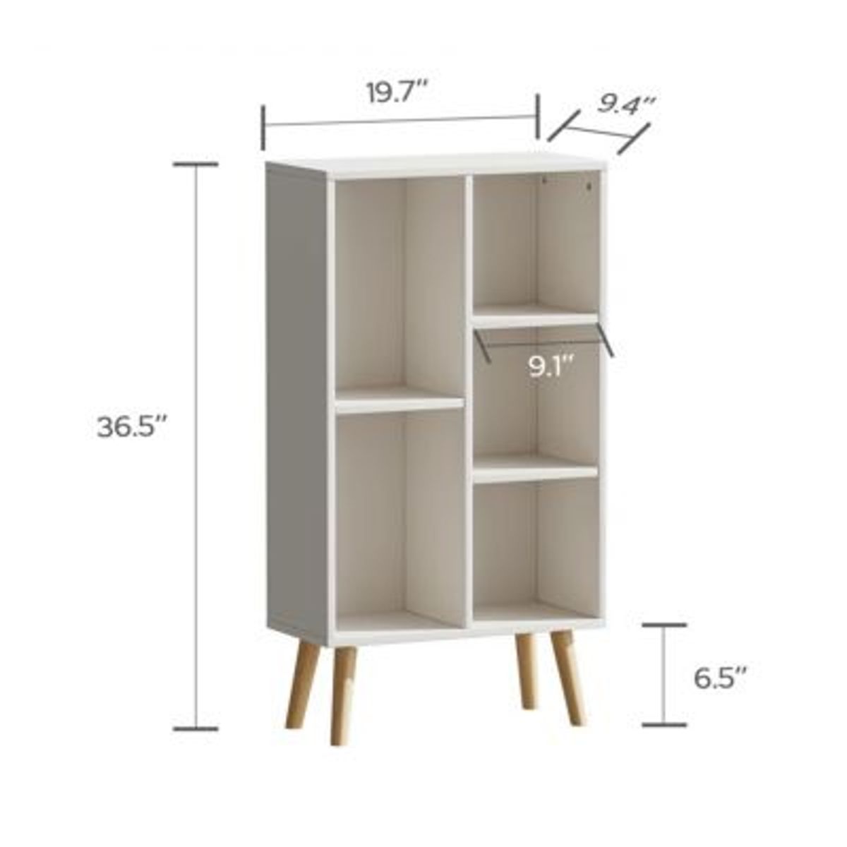 GENERICO - Estante Librero Vintage Velarde Blanco 50 cm R&R MUEBLES