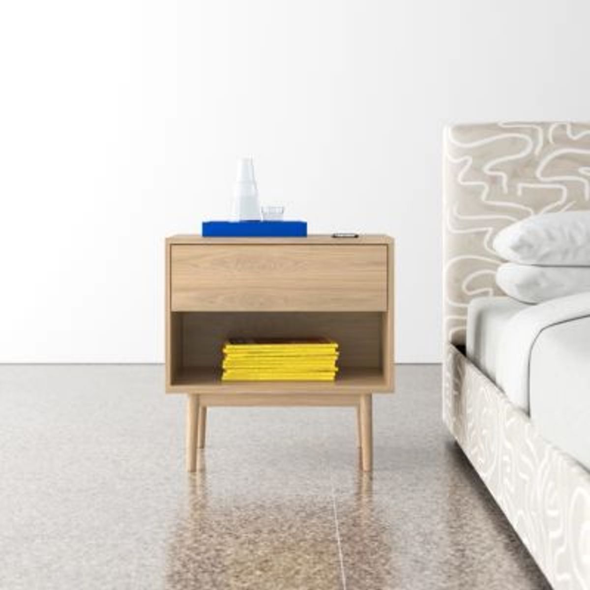 GENERICO - Velador Mesa de Noche Merly Marrón Claro R&R MUEBLES