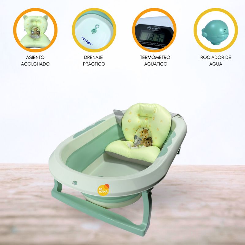VOYAGE - Bañera Plegable con Termómetro «AQUATIC» Green