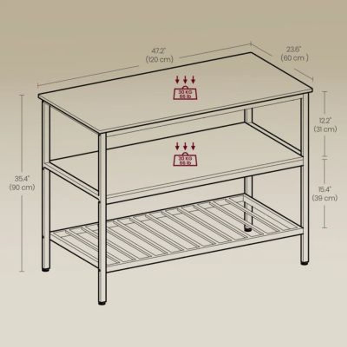 GENERICO - Isla de Cocina Moderna Alessio MarrónNegro R&R MUEBLES