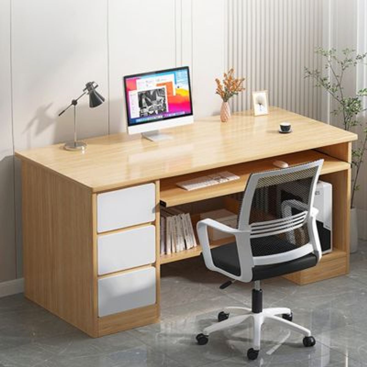 GENERICO - Escritorio Moderno Gin 3 Cajones R&R MUEBLES