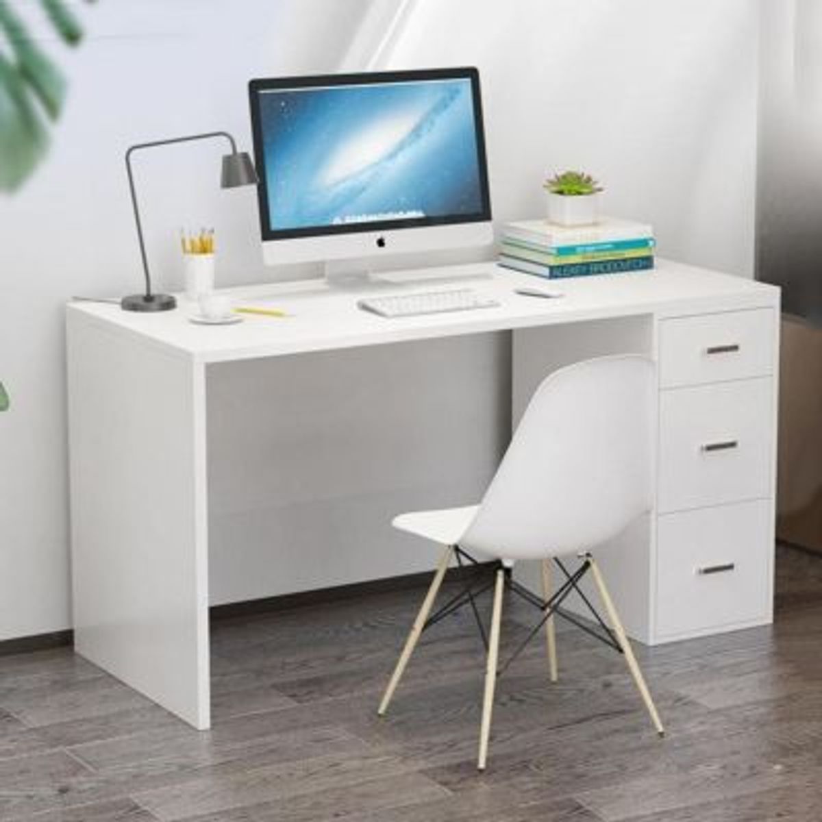 GENERICO - Escritorio Moderno Gary Blanco 3 Cajones R&R MUEBLES