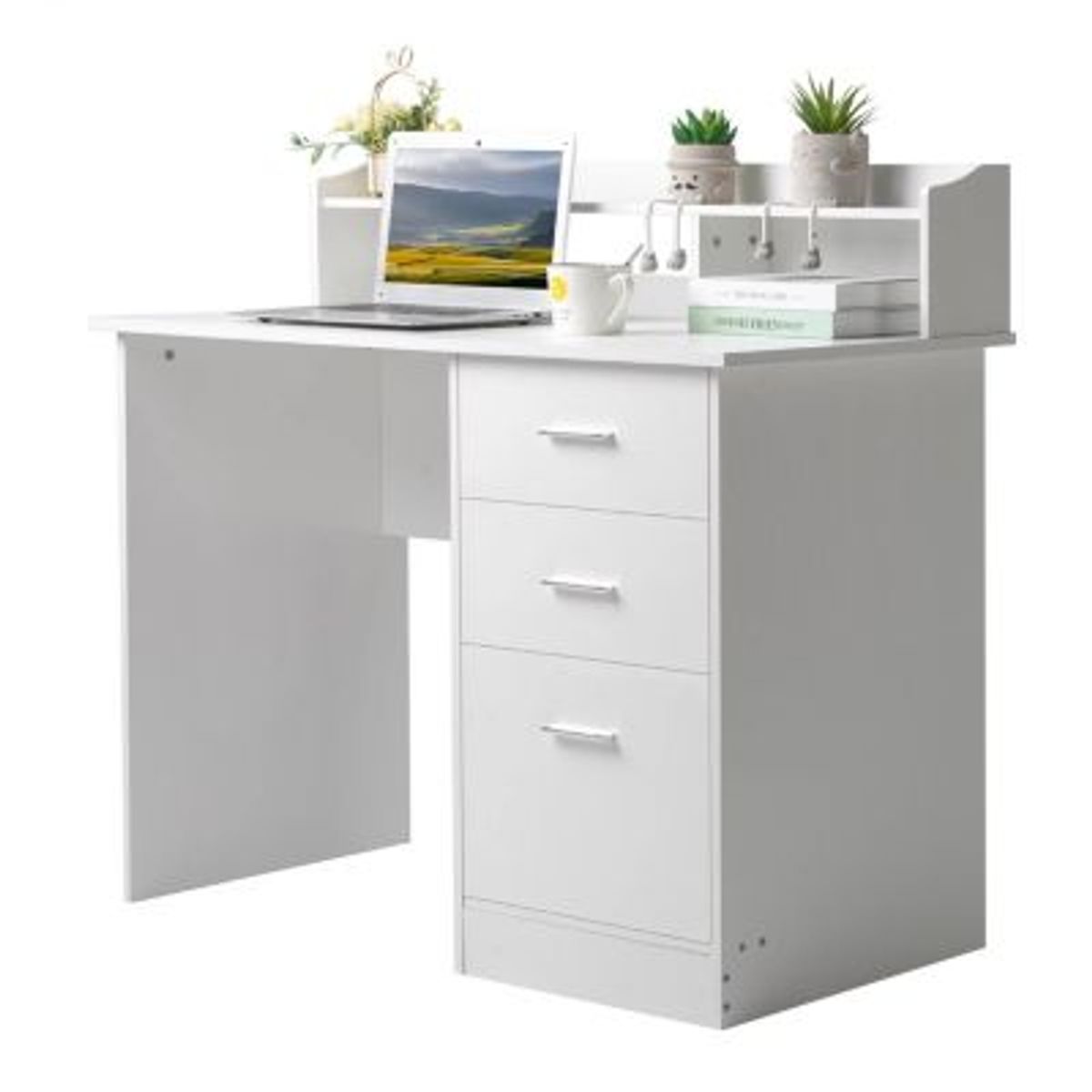 GENERICO - Escritorio Moderno Organizador Adams 3 Cajones Blanco R&R MUEBLES