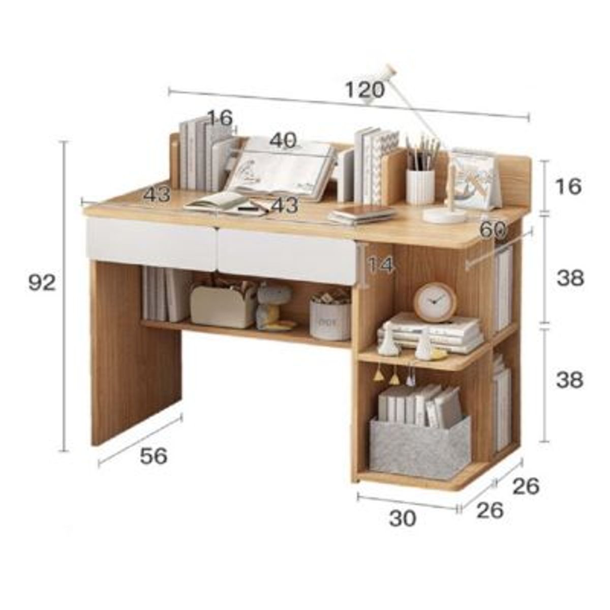 GENERICO - Escritorio Moderno Karin Marrón Claro R&R MUEBLES