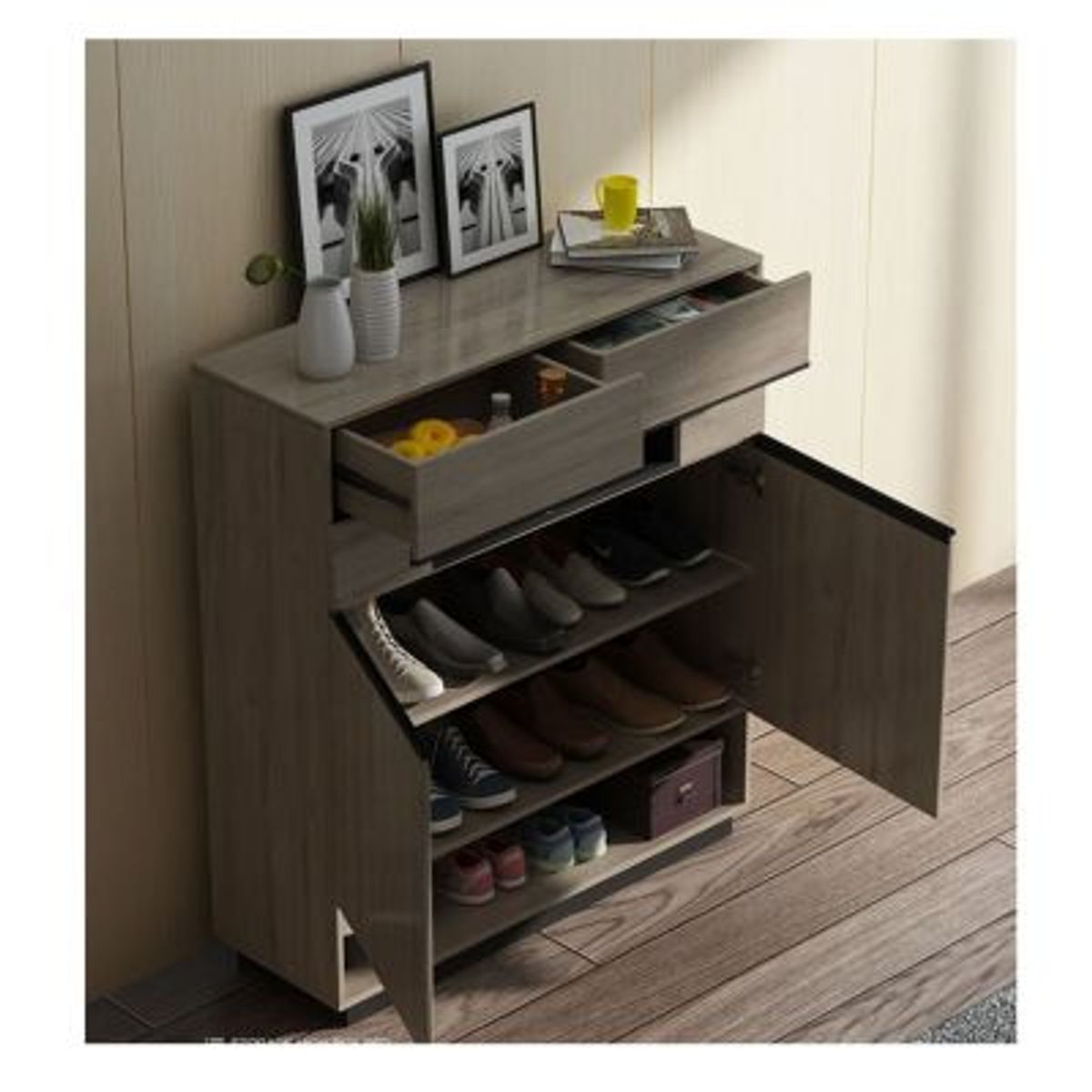 GENERICO - Zapatera Moderna April Marrón R&R MUEBLES