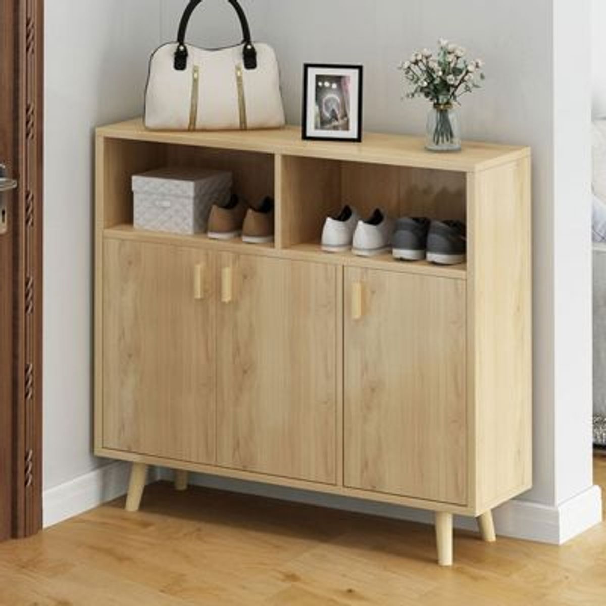 GENERICO - Zapatera Moderna Catalina Marrón Claro R&R MUEBLES