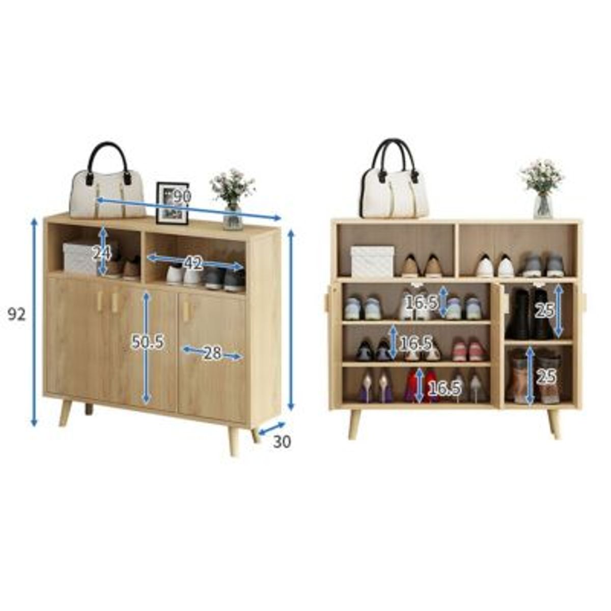 GENERICO - Zapatera Moderna Catalina Marrón Claro R&R MUEBLES