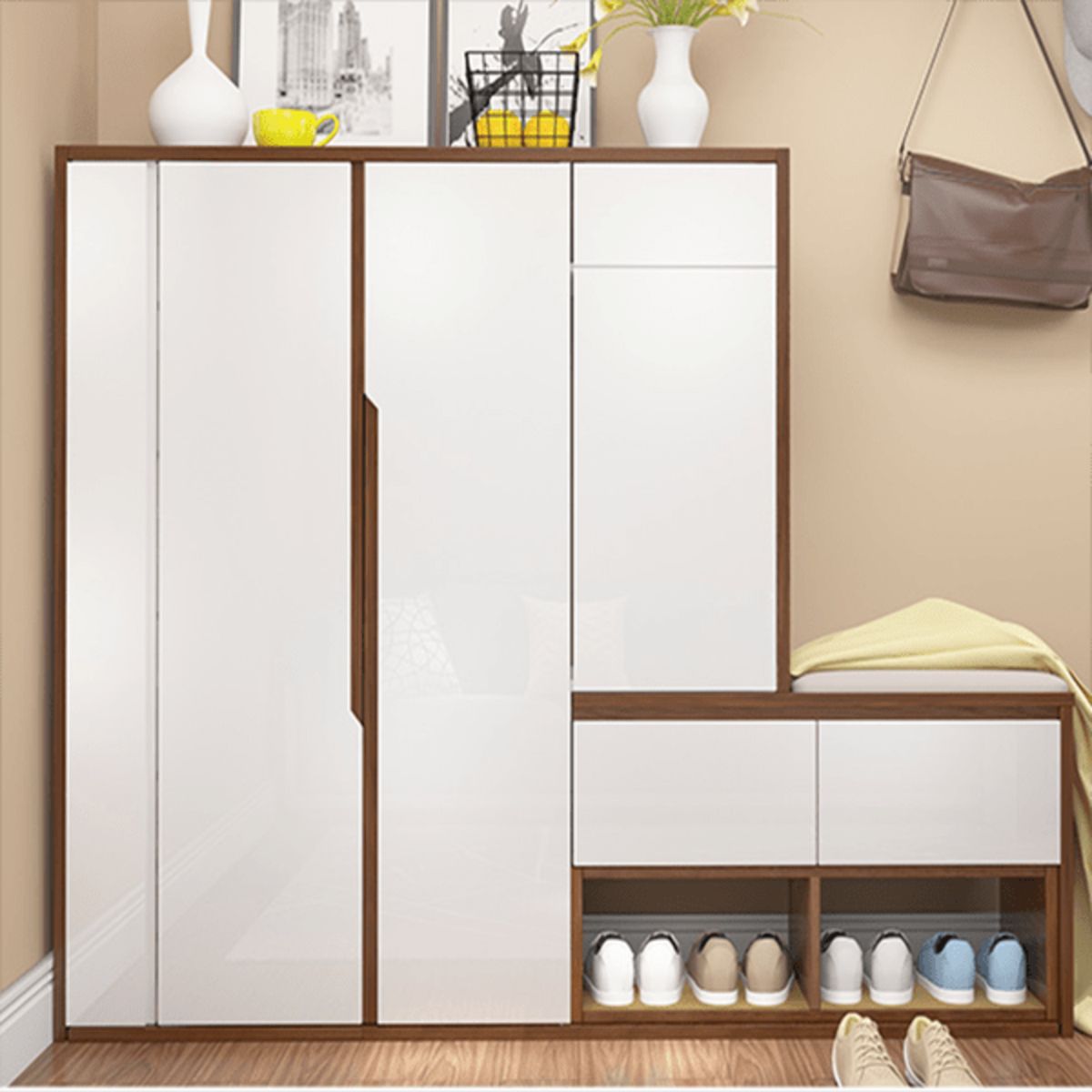 GENERICO - Zapatera Moderna Zandra Blanco R&R MUEBLES