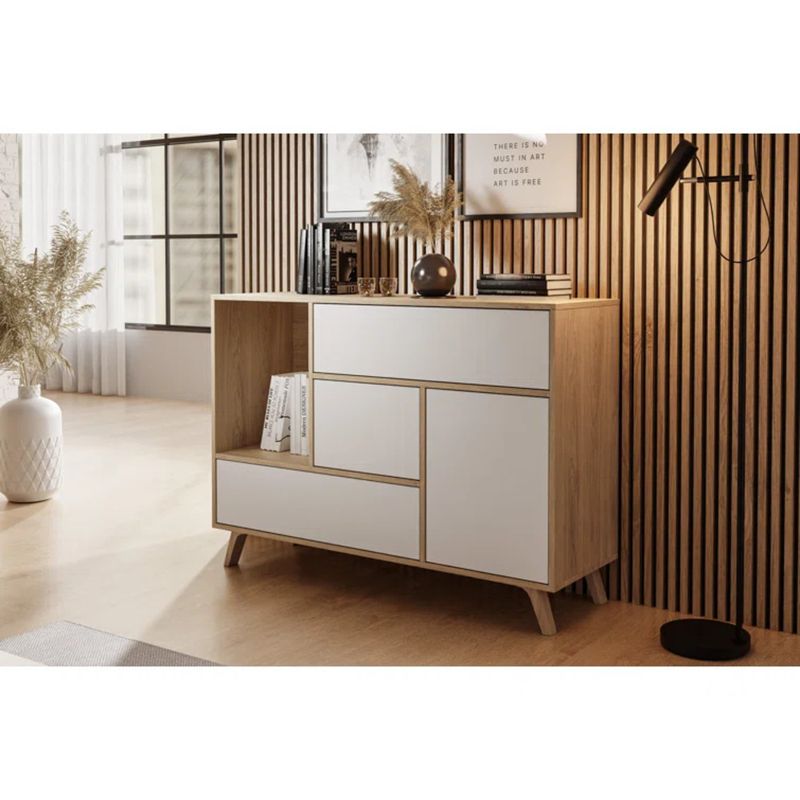 GENERICO - Comoda Moderna Aura Marron y Blanco R&R MUEBLES