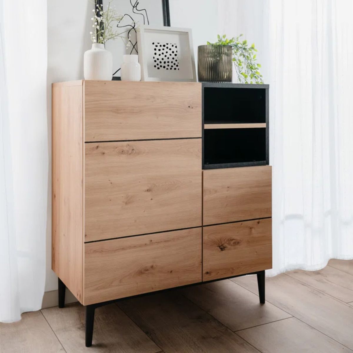 GENERICO - Comoda Moderna Linie Marron R&R MUEBLES