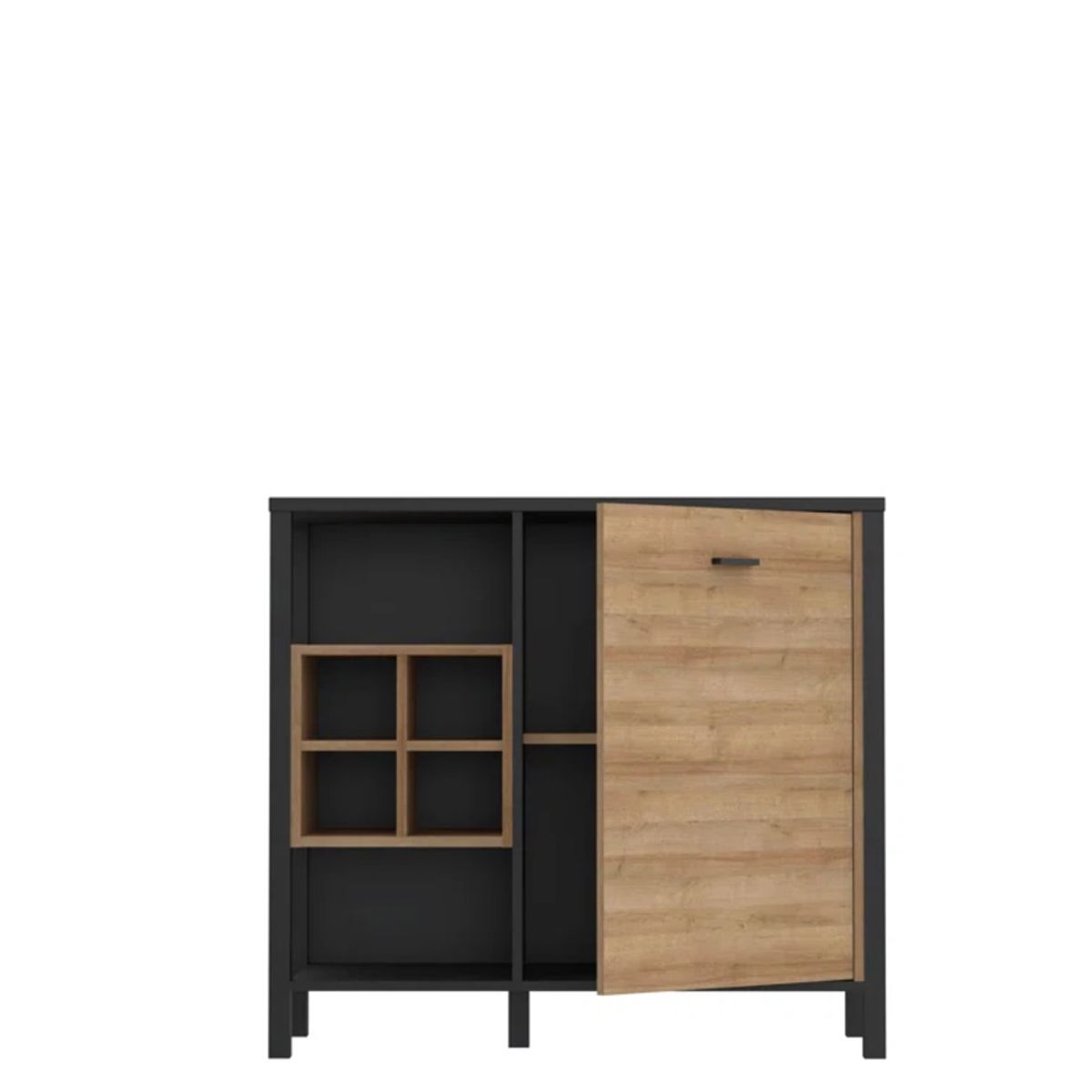 GENERICO - Comoda Moderna Draht Marron y Negro R&R MUEBLES