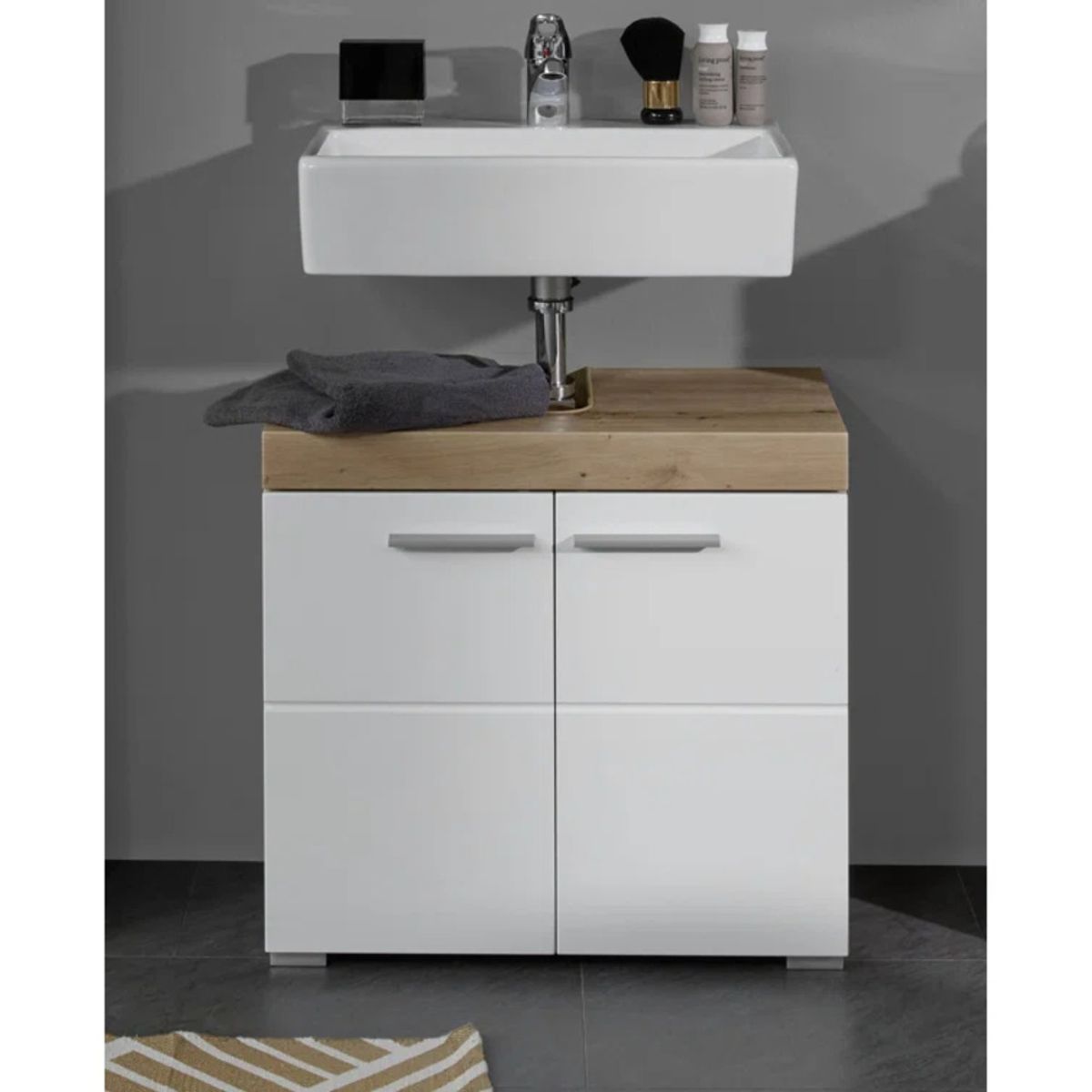 GENERICO - Mueble de Baño Asanagi Coleccion Himari Blanco y Marron R&R MUEBLES