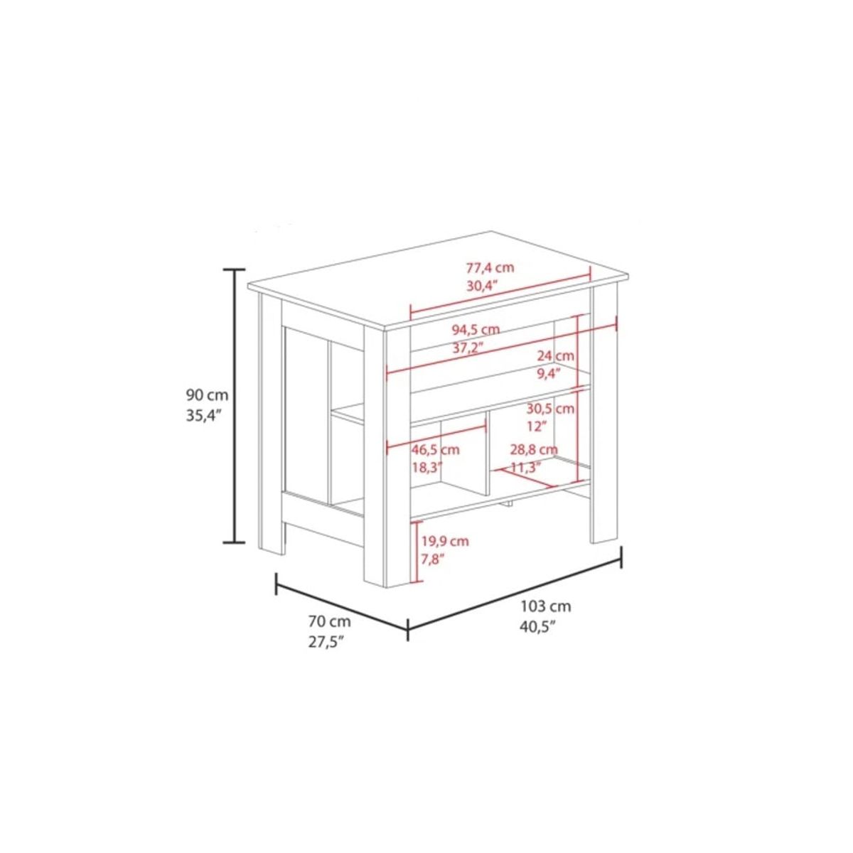 GENERICO - Isla Comedor Moderno Sato Blanco R&R MUEBLES