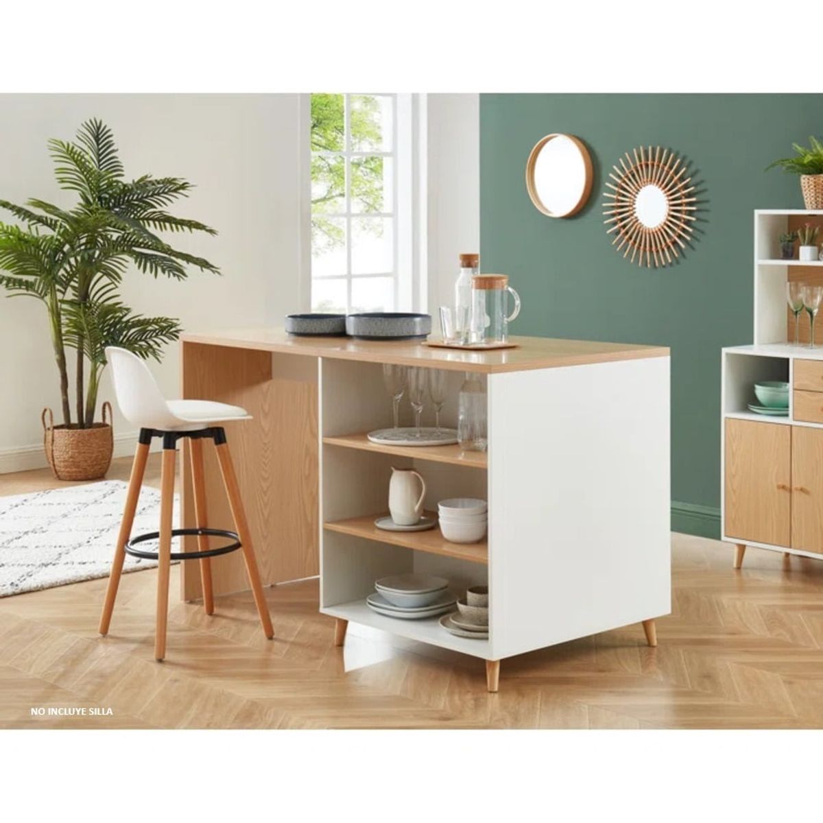 GENERICO - Isla Comedor Moderno Komekko Blanco y Duna R&R MUEBLES