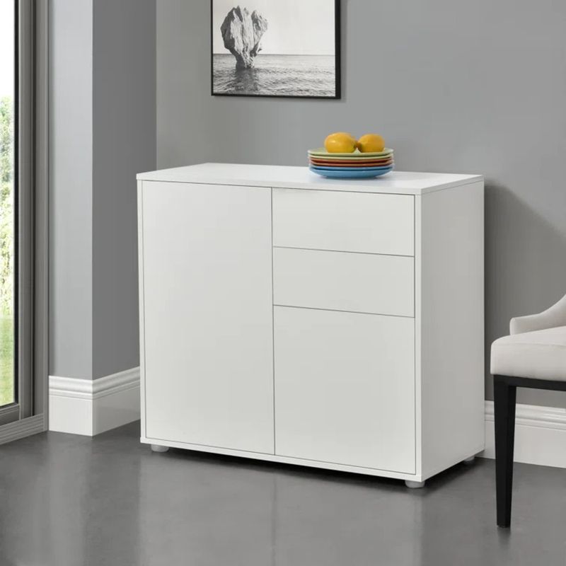 R&R MUEBLES - Aparador Moderno Rhys Blanco R&R MUEBLES