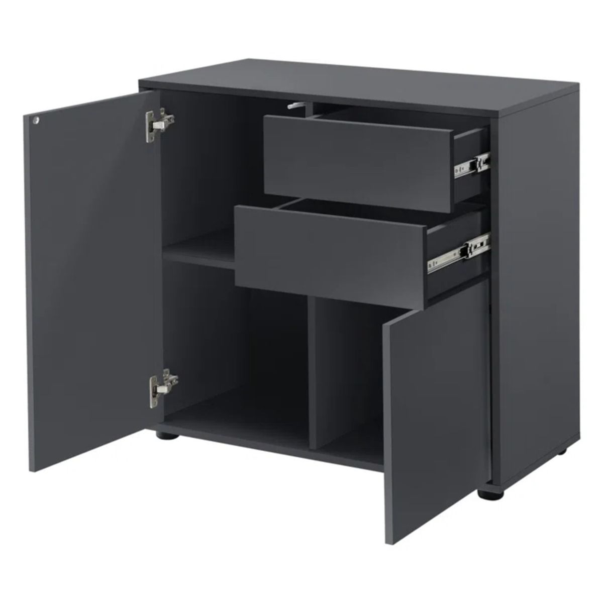 R&R MUEBLES - Aparador Moderno Rhys Negro R&R MUEBLES