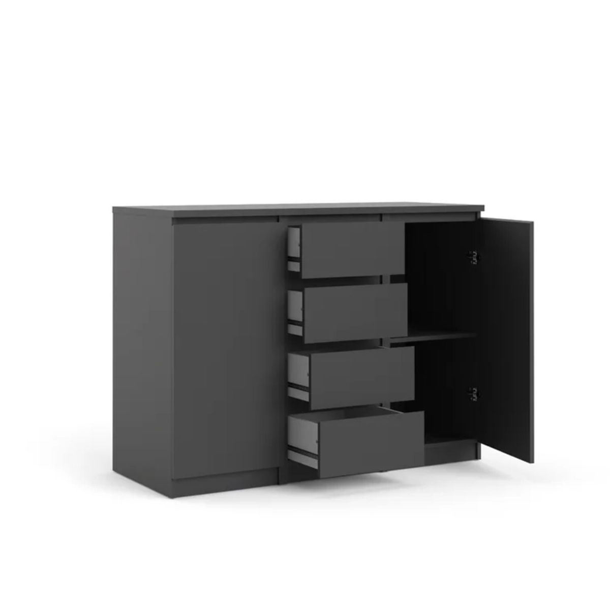 R&R MUEBLES - Aparador Moderno Balirossa Negro R&R MUEBLES