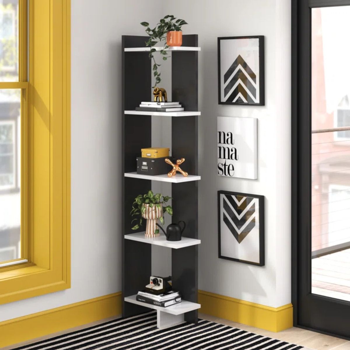 GENERICO - Estante Moderno Zagan Negro y Blanco R&R MUEBLES