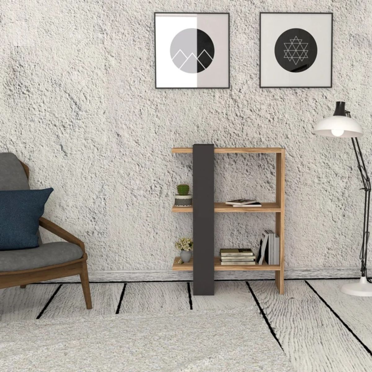 GENERICO - Estante Moderno Chastil Marro y Negro R&R MUEBLES